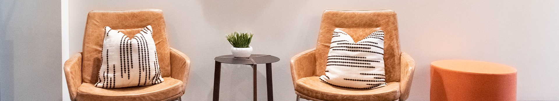 Comfortable wellness lounge chairs inside Well Infused center