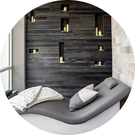 Salt room therapy lounge for relaxation and respiratory wellness