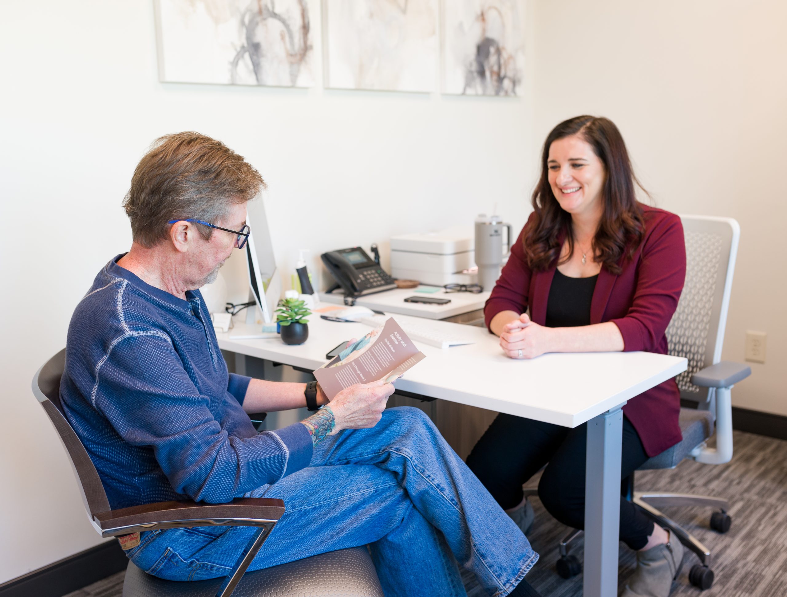 Hormone therapy consultation with provider and patient