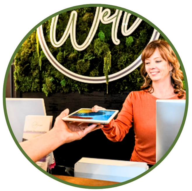 Well Infused wellness center front desk and client service experience