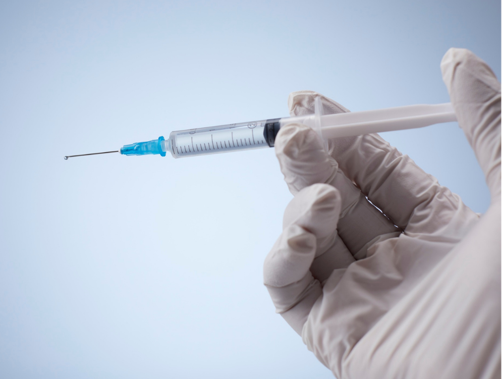 Syringe prepared for a vitamin injection treatment