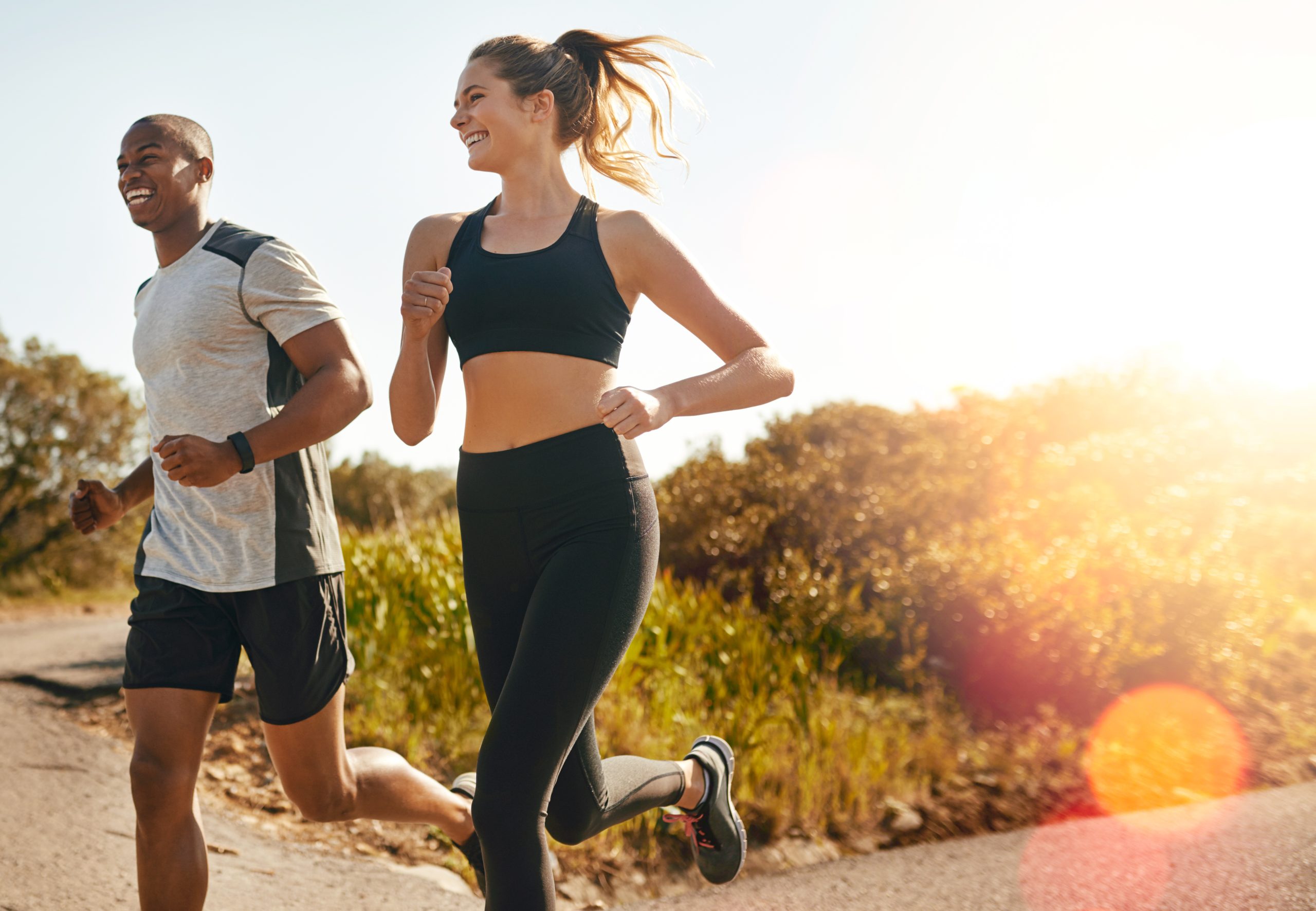 People jogging to represent peptide therapy for weight loss and athletic performance